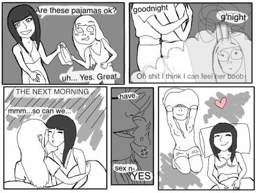 comic-lesbian-first-sleepover-sex