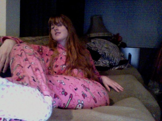 Lookin' like a supermodel in my onesie jam jams.